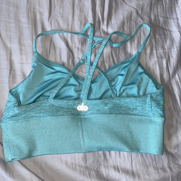 Alo Yoga Alosoft Lavish Bra Blue Quartz - Picture 2 of 2